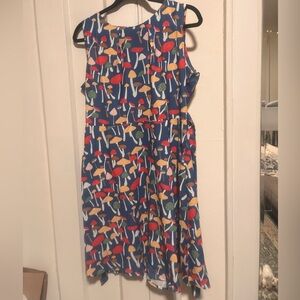 Vintage- Style mushroom print dress